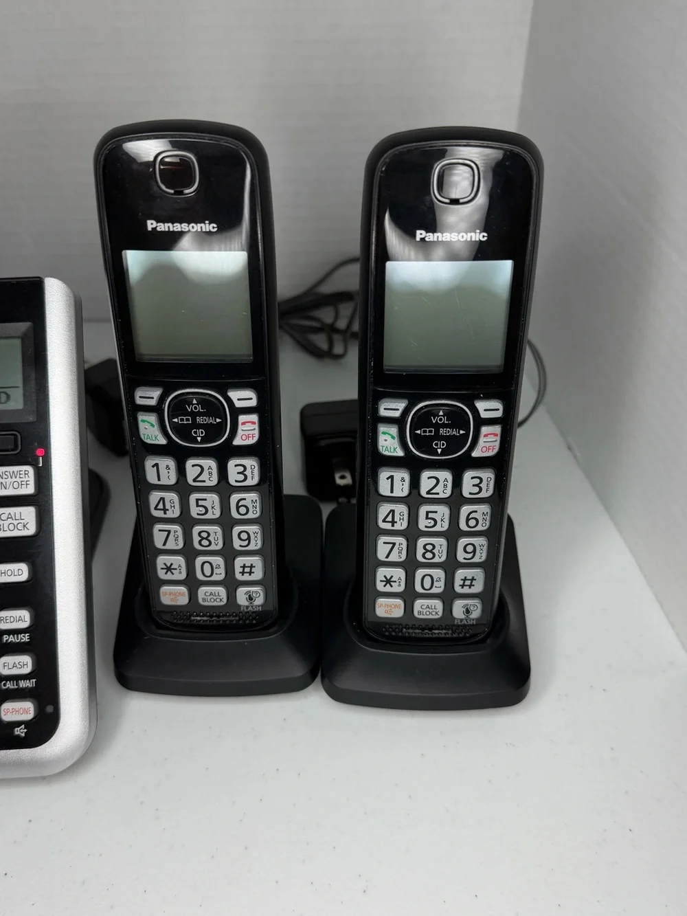 Panasonic Black Cordless Handsets with Orange Backlit Keypads